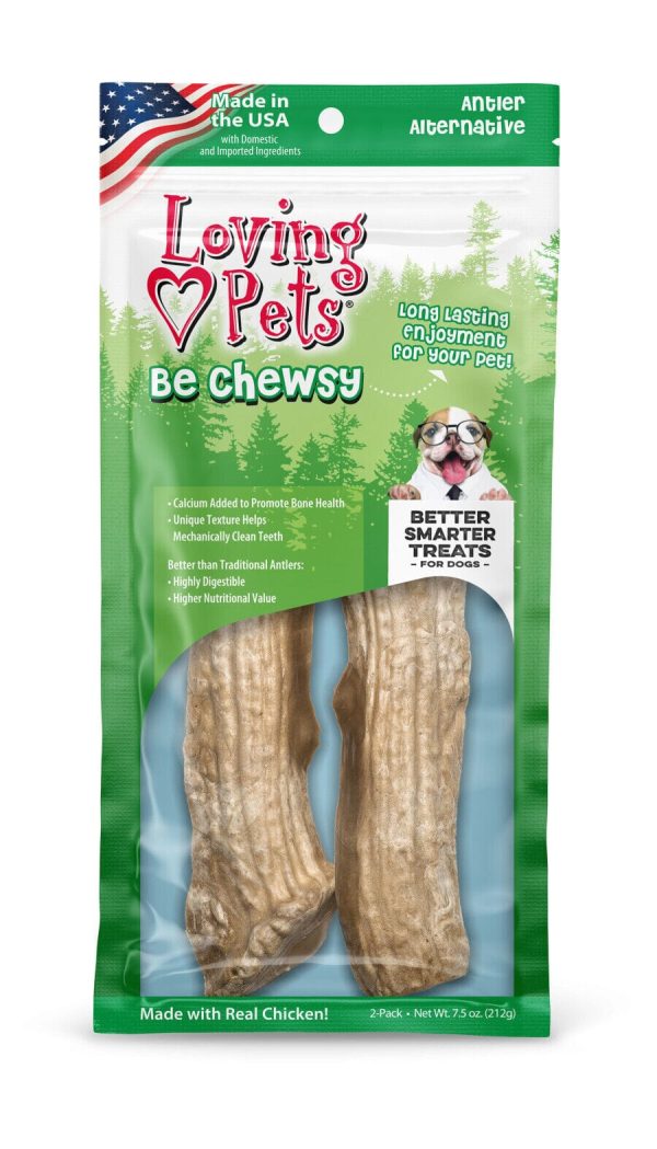 Loving Pets Be Chewsy Alternative Antler Natural Dog Chews - 2 Pack For Discount