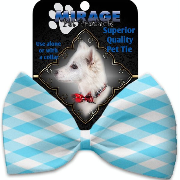 Mirage Pet Products Baby Blue Plaid Pet Bow Tie Online